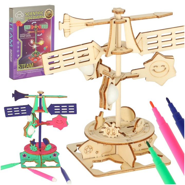 Set educativ model 3D Luka, din lemn, 15x15,5cm, pentru copii 8+