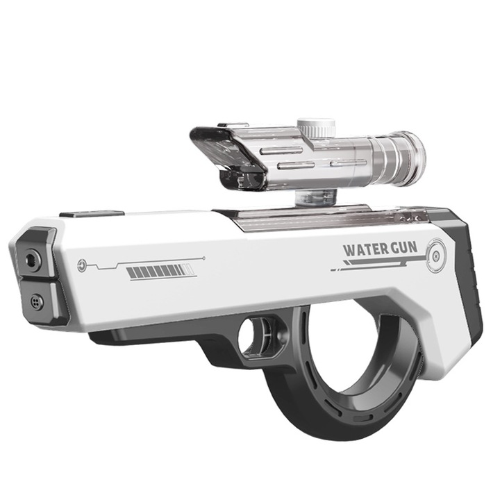 Pistol electric cu apa, 400 ml, aspirare automata a apei, raza lunga de actiune, explozie de mare viteza, gri