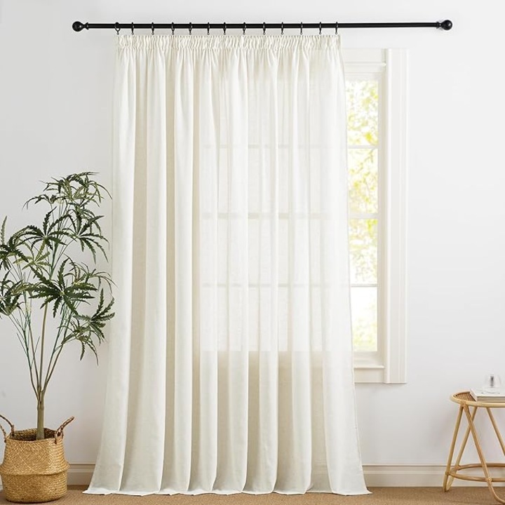 KGORGE függöny, 240 x 300 cm, félig átlátszó, világos bézs