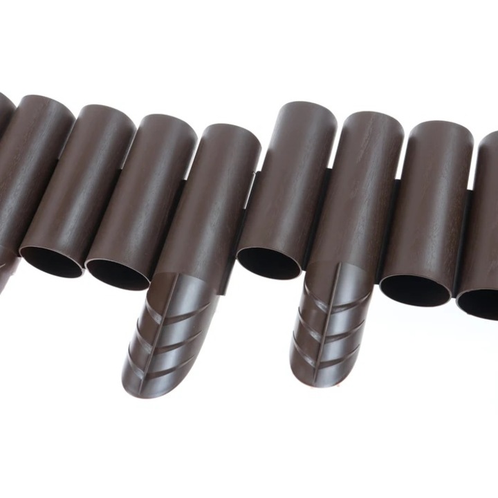 Set Separator Gazon Palisada, plastic, maro, 25 cm x 2.4 m, 8 bucati