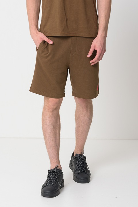 HUGO, Bermude sport de bumbac Diz, Maro inchis