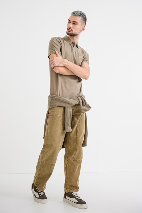 BOSS, Tricou polo slim fit Passenger, Maro deschis