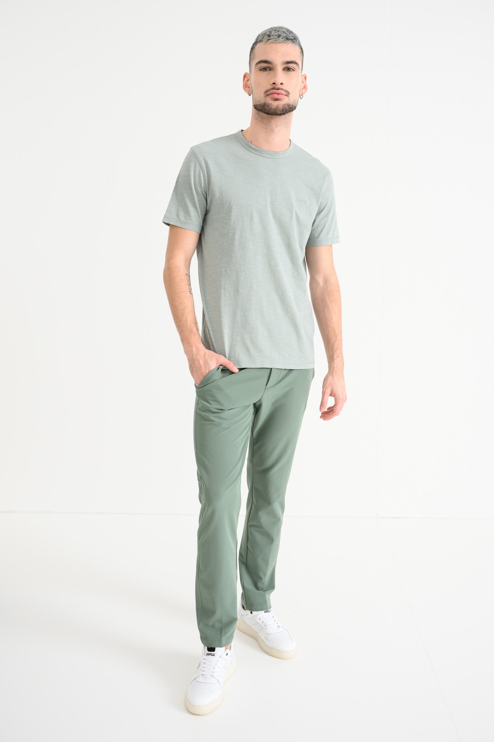 BOSS, Pantaloni chino slim fit Commuter, Verde feriga, 50