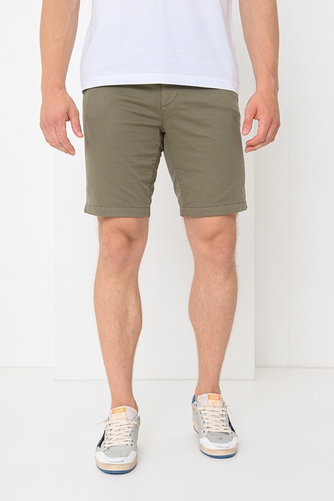 BOSS, Pantaloni scurti chino slim fit, Verde sparanghel