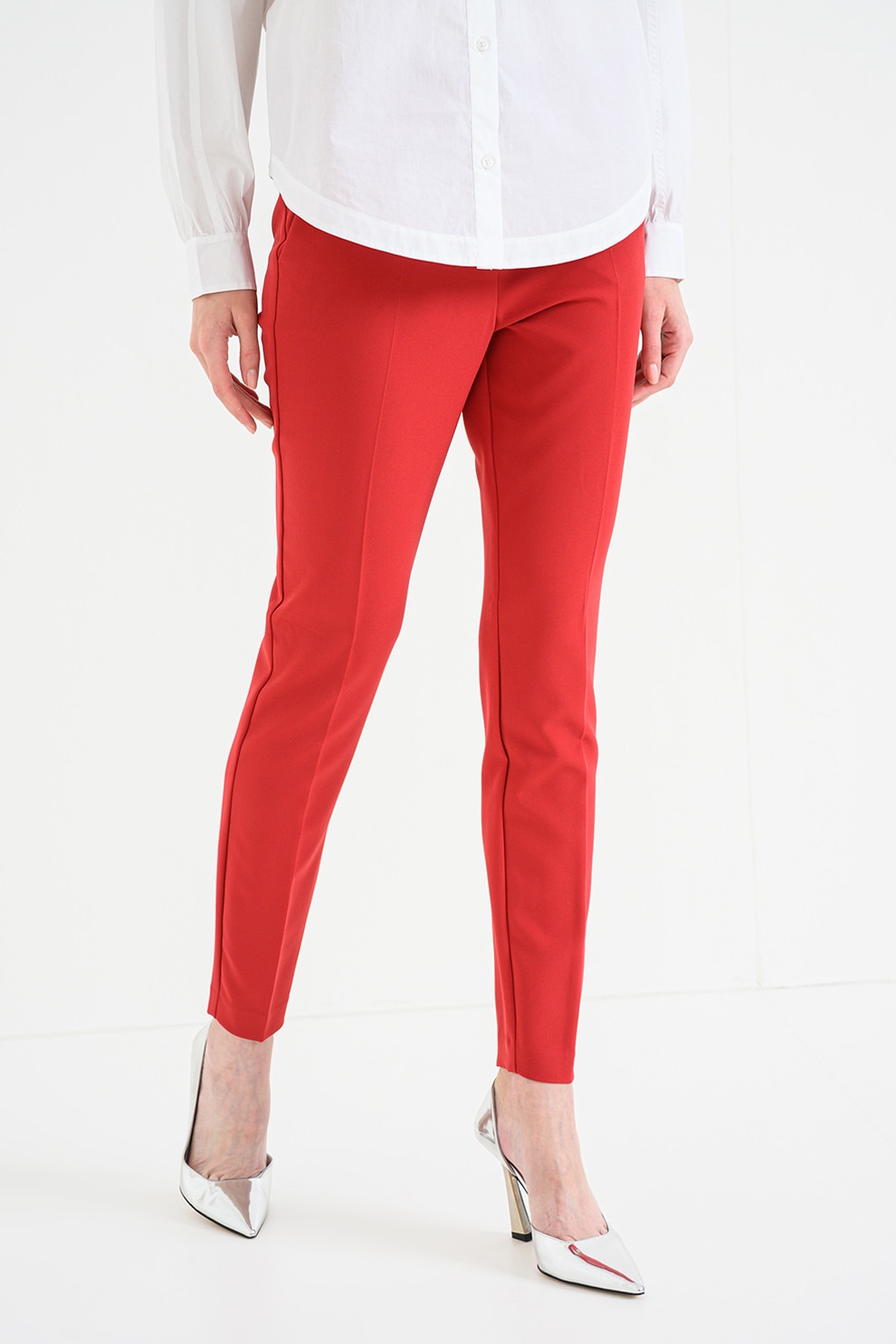 HUGO, Pantaloni eleganti slim fit, Roz zmeuriu, 36