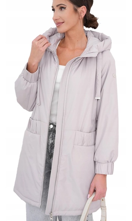 Palton dama de primavara oversize, Agrafla, EMILIA, cu gluga, cu buzunare, lejer, modern, casual-elegant, Roz, Roz