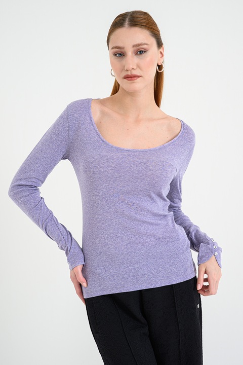 BOSS, Bluza slim fit cu mansete cu nasturi Edeline, Violet deschis