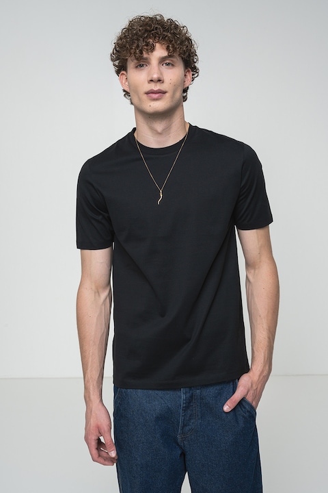 HUGO, Tricou slim-fit Dimerstee, Negru
