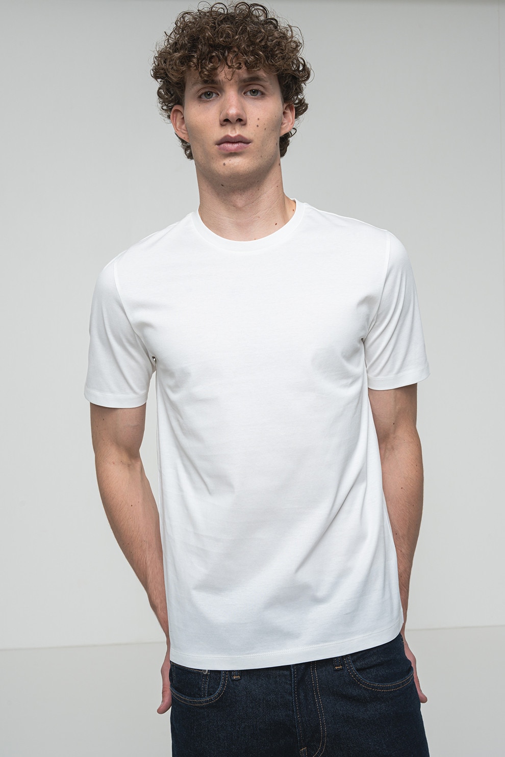 HUGO, Tricou slim-fit Dimerstee, Alb, S