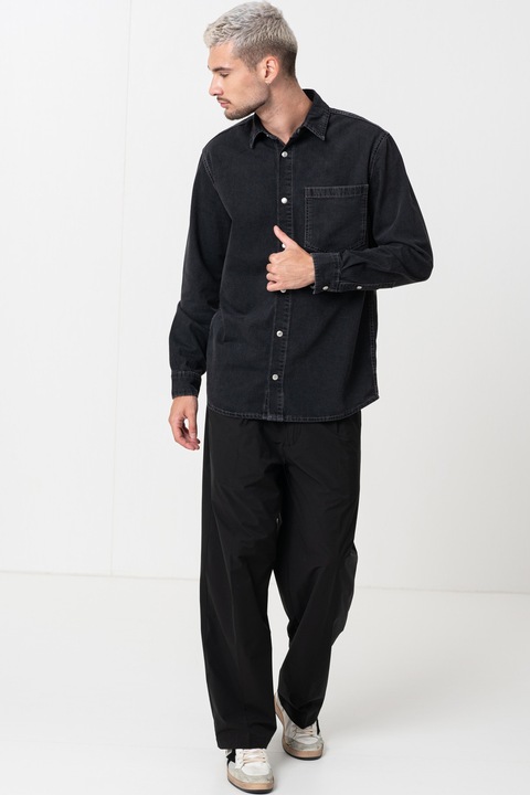 HUGO, Pantaloni cu croiala dreapta Riko, Negru