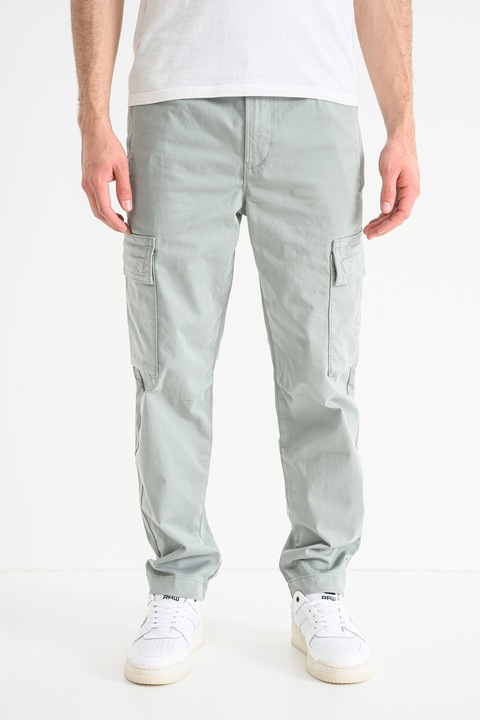 BOSS, Pantaloni cargo Sisla, Turcoaz