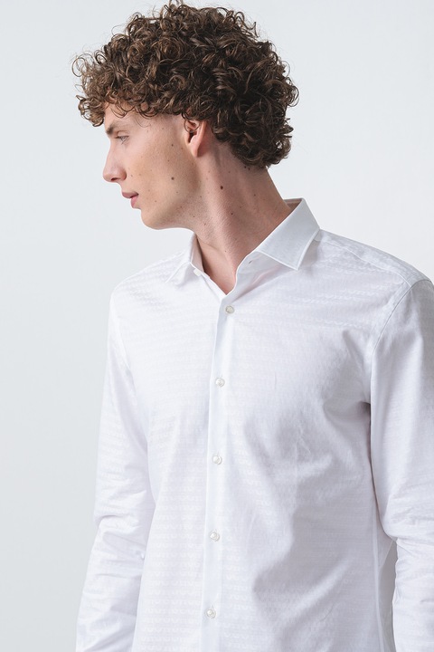 HUGO, Camasa uni cu maneci lungi, Alb optic
