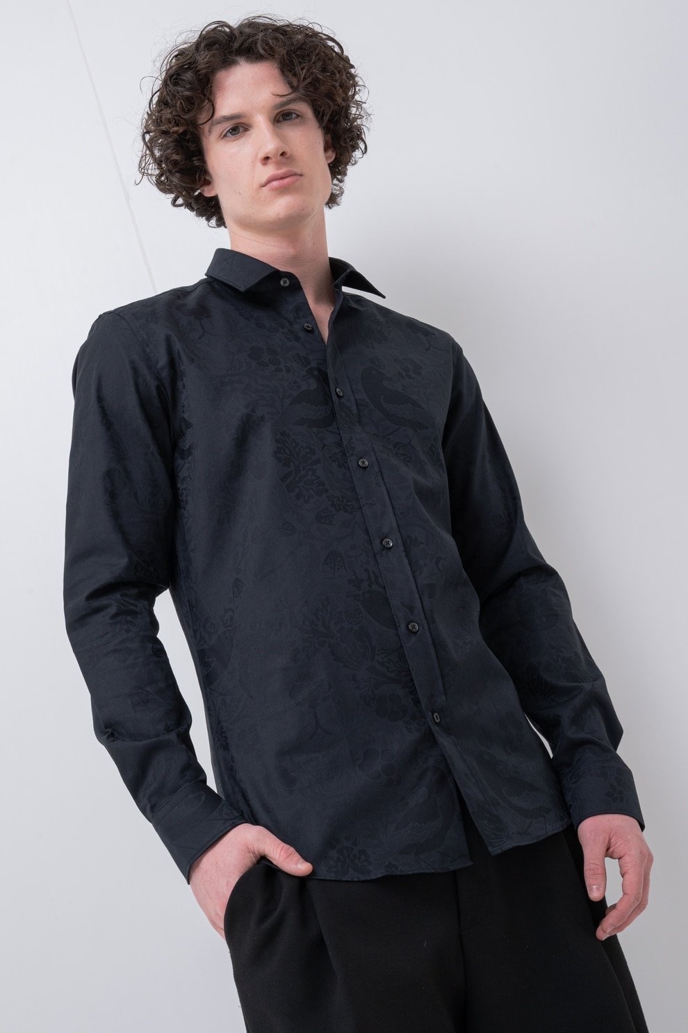 HUGO, Camasa cu maneci lungi Elisha, Negru, 39