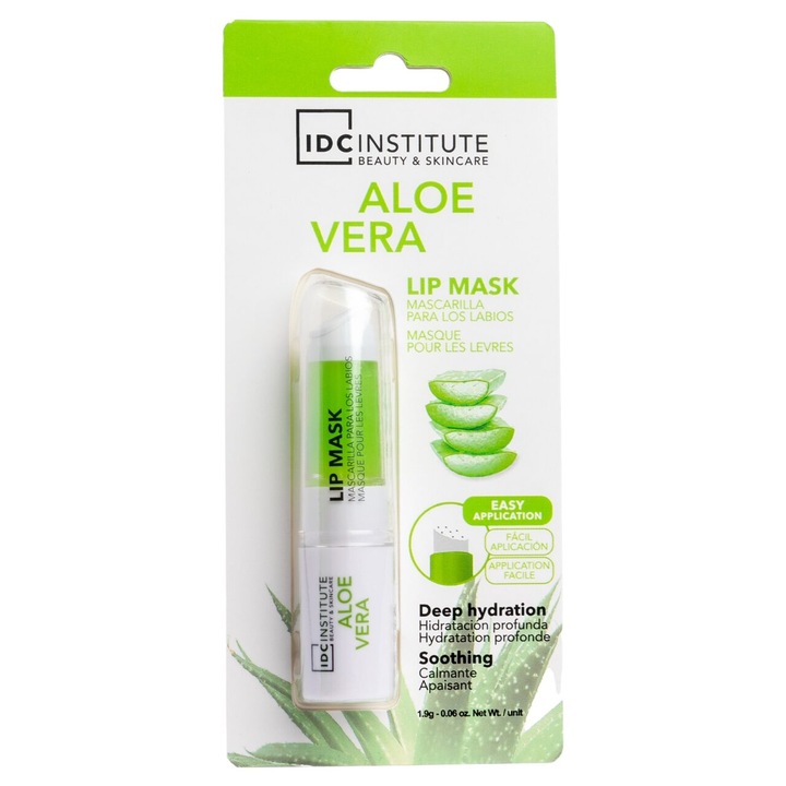 Masca de buze stick cu Aloe Vera, hidratanta si calmanta, IDC Institute 44123