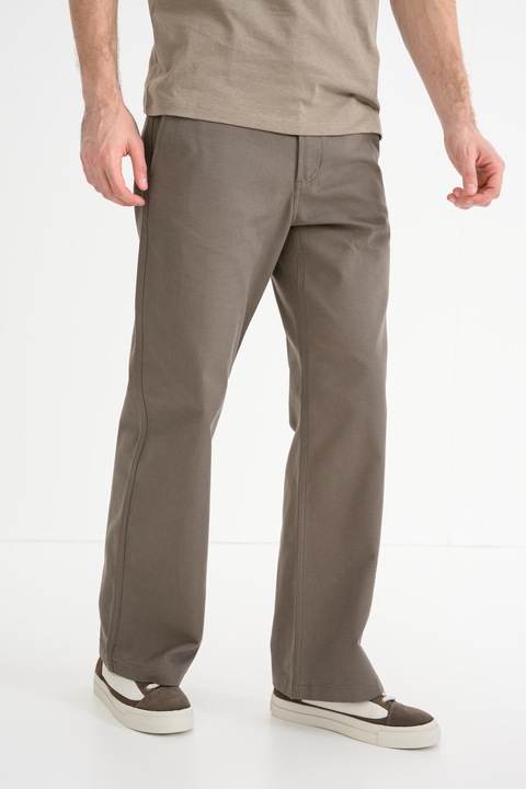 HUGO, Pantaloni cu o curea Fogan, Grej