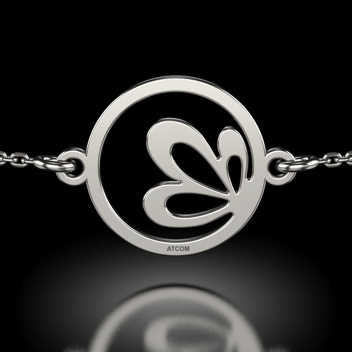 Lótuszvirág modell ezüst lánc karkötő