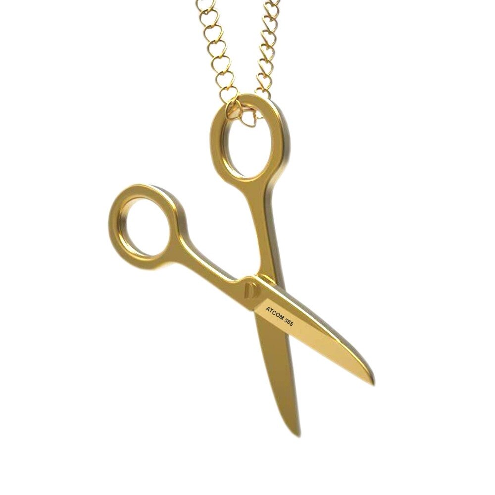 Pandantiv Foarfeca aur galben