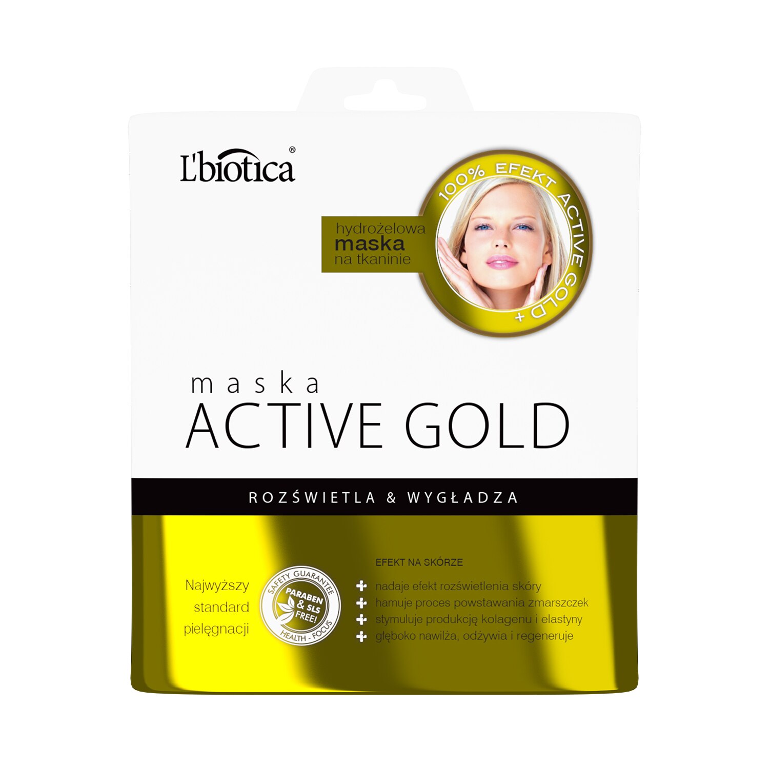 Masca L'biotica, pentru fata, cu Hydrogel Active Gold, 25 g