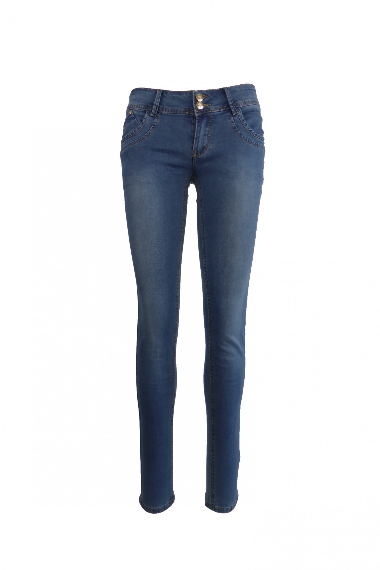 Jeans dama - Miss Roksi - albastru cu 5 buzunare