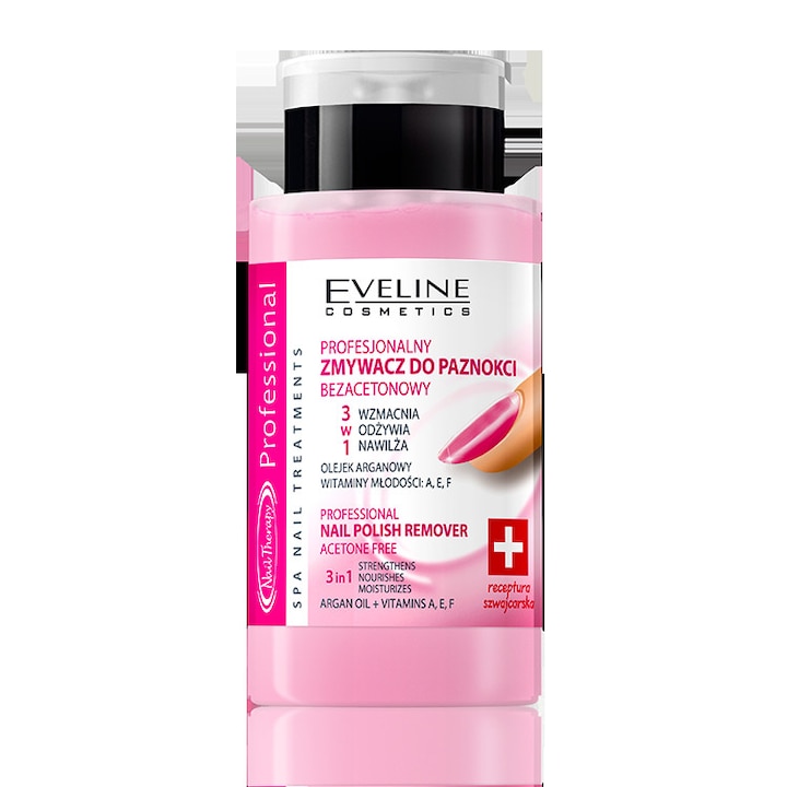 Dizolvant profesional Eveline Cosmetics 3 in 1 fara acetona 190 ml