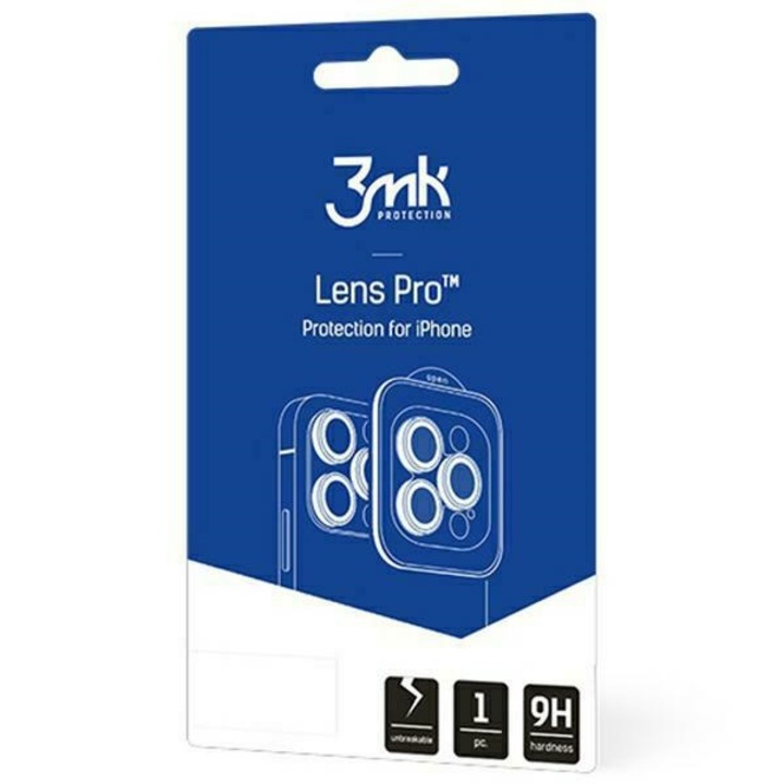 3MK Lens Protection Pro iPhone 15 Pro Max 6.7" син протектор за обектив на камера с монтажна рамка 1 бр. филм