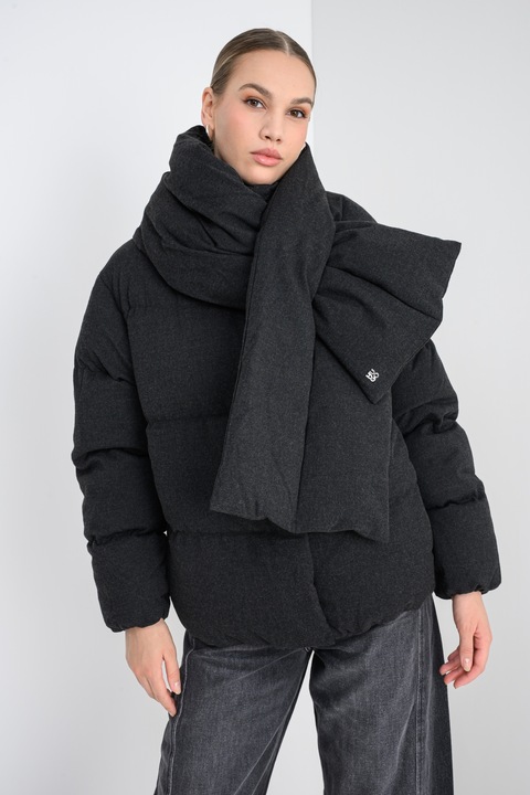 HUGO, Geaca cu element detaabil Fardot, Gri inchis