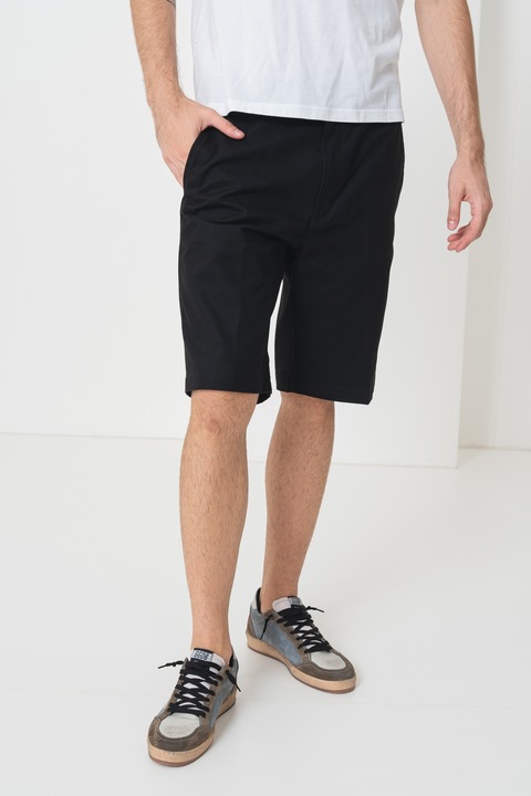 HUGO, Bermude chino de bumbac, Negru