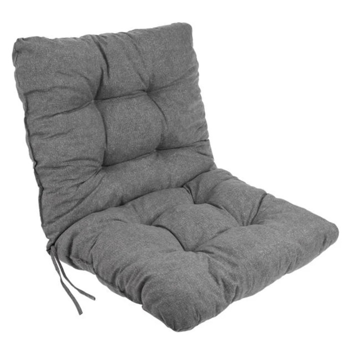 Perna exterior pentru scaun cu spatar, dimensiune 95x45 cm, doua fete, rezistenta la apa, prindere cu snur, Gri