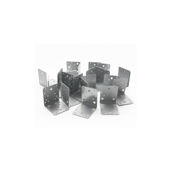 Set 1000 simplu coltar perforat pentru lemn Vinclu, atlantic 1979, 90 grade, zincat, 105 x 105 x 90mm (grosime 2mm)