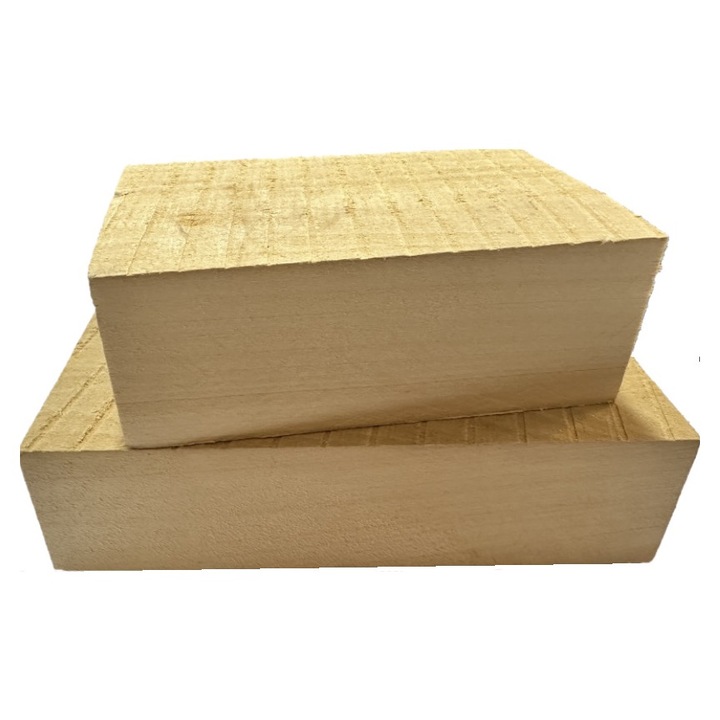 Set 2 blocuri lemn de tei pentru cioplit 100x50 mm