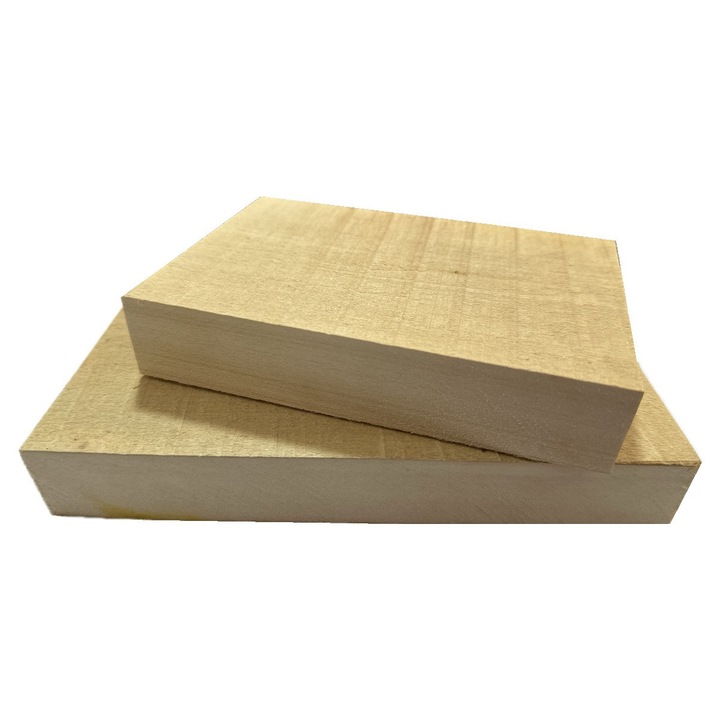 Set 2 blocuri lemn de tei pentru cioplit 100x30 mm