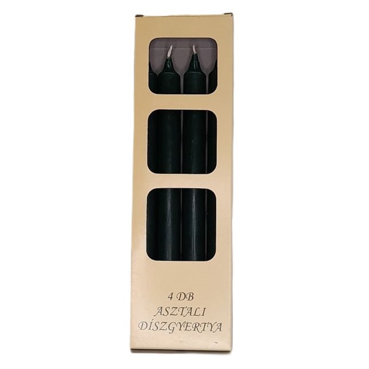 Asztali gyertya 16, 5x210 mm, 4 darab, fekete