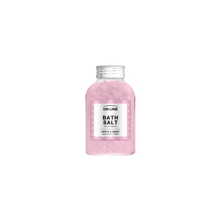 Сол за вана, On Line Fruity&Sweet Pink, 600 г, аромат на портокал, ябълка, ванилия