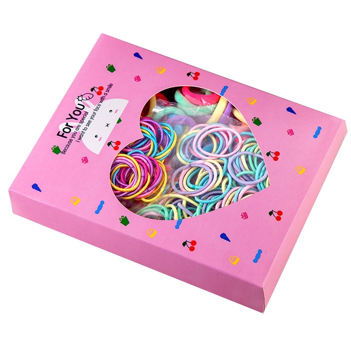 Set accesorii par pentru fete, bentite colorate, elastice, agrafe mici, unelte de coafare, multicolor