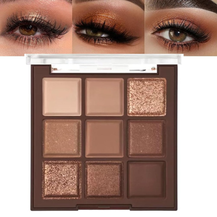 Paleta farduri de Ochri Smokey Nude Natural, Nuante Brun Neutru Auriu Roz, Paleta Creama Long Lasting cu Pigmentare Intensa, Ideala Pentru Look Natural Zilnic sau Makeup Dramatic