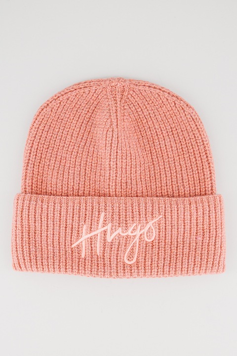 HUGO, Caciula din amestec de lana cu aspect striat, Roz zmeuriu