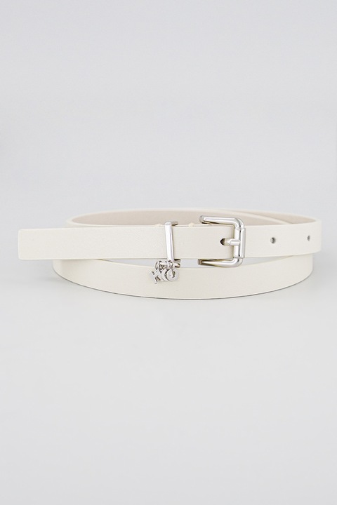 HUGO, Curea skinny de piele cu accesoriu logo, 80