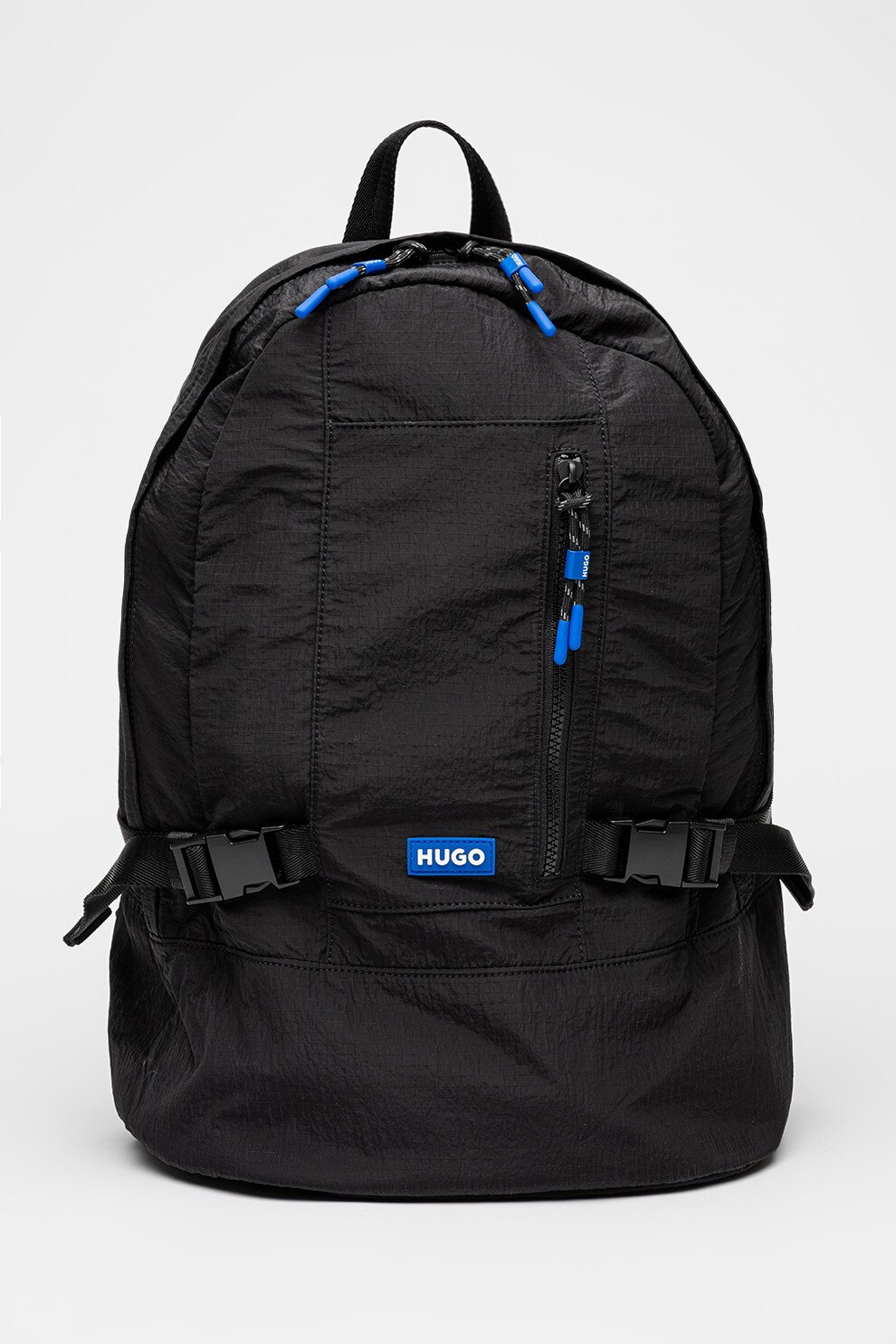 HUGO, Rucsac cu aplicatie logo Vytal, Negru, Albastru royal, Alb optic