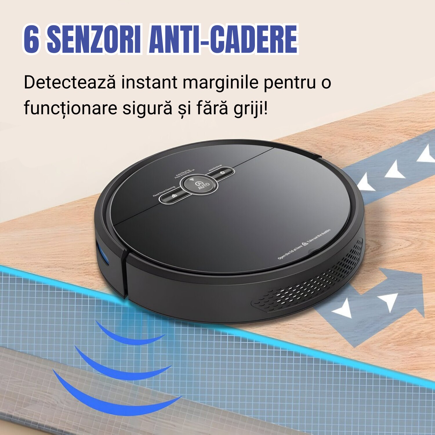 Aspirator Robot AcronicPro® SmartClean, Aspiratie Puternica, Autoincarcare, Stergere uscata, Control WiFi, Mod Silentios, Senzori Anti-cadere, Negru