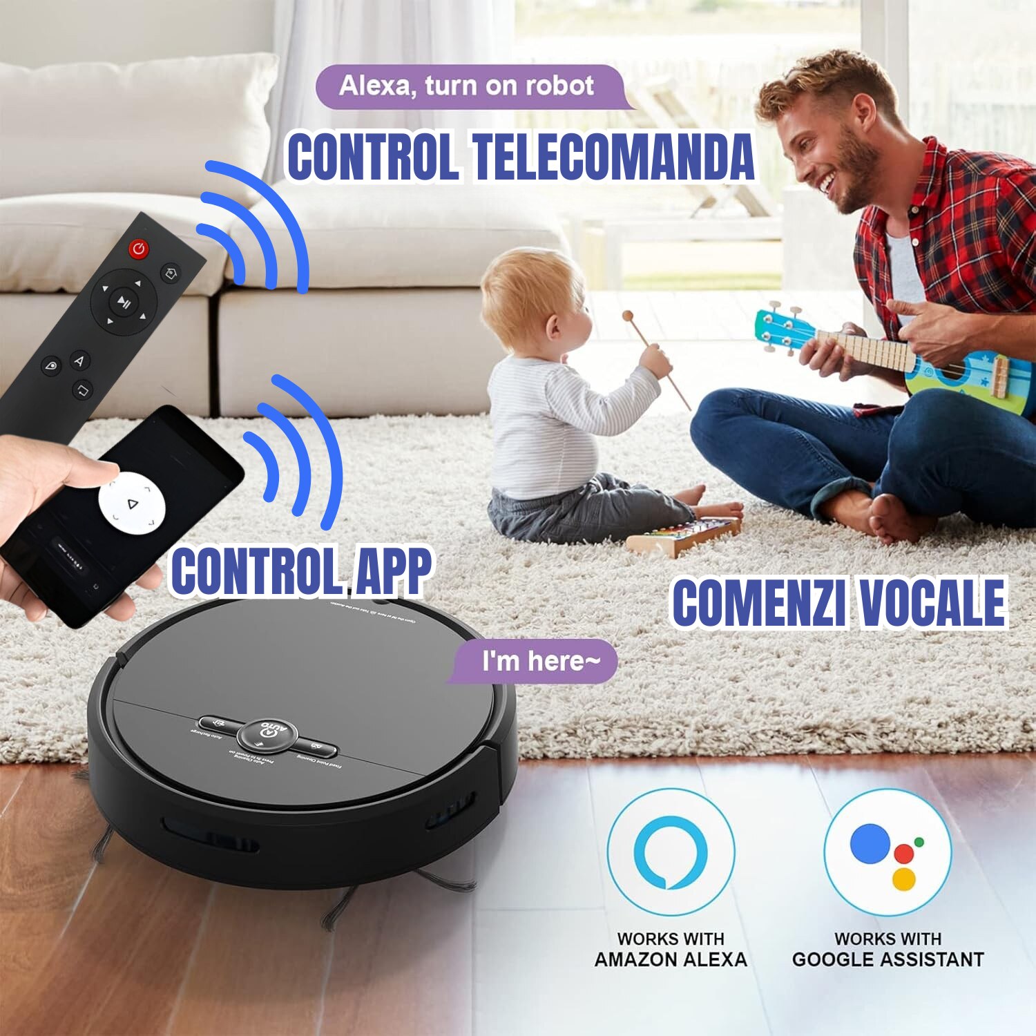 Aspirator Robot AcronicPro® SmartClean, Aspiratie Puternica, Autoincarcare, Stergere uscata, Control WiFi, Mod Silentios, Senzori Anti-cadere, Negru