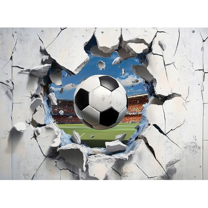 Gyerek fotótapéta, modern, falra, gyerekeknek, tapéta, 3D, futball, fal, dekoráció, 150x105 cm, 15607VX3