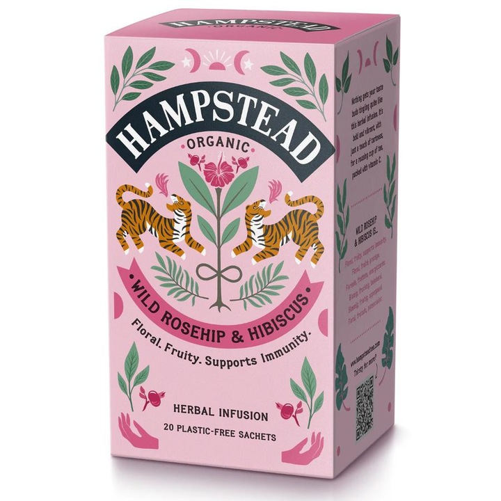 Hampstead bio Wild Rosehip&Hibiscus Tea - csipkebogyó és hibiszkusz tea - 20 filter 30g