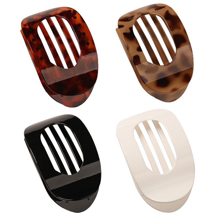 4 db-os lapos hajcsat készlet, hajdíszek, többszínű, klasszikus stílusú