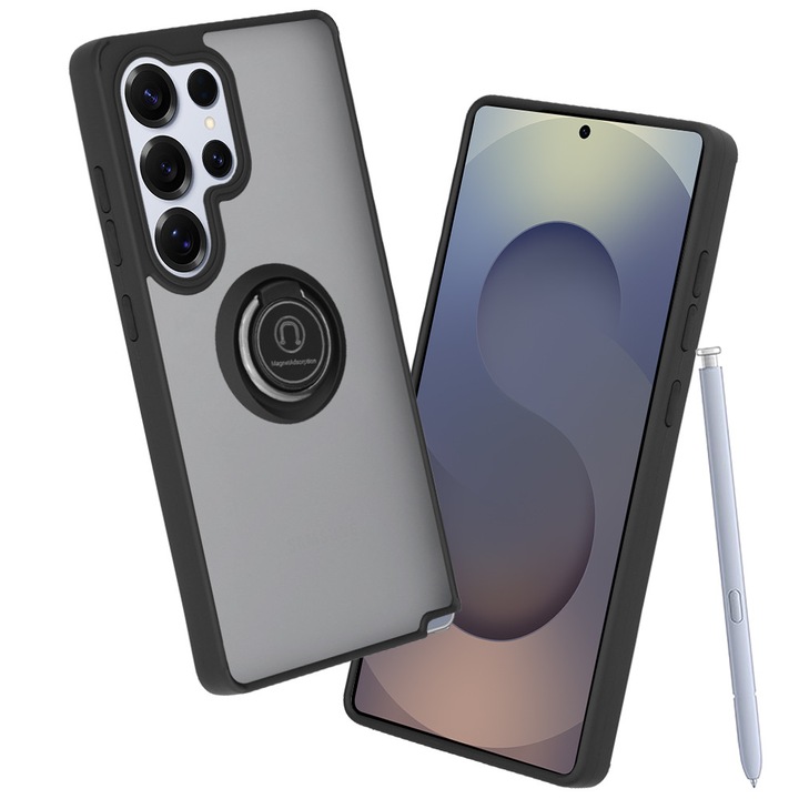 Husă telefon Techsuit pentru Samsung Galaxy S25 Ultra, negru, metal, policarbonat