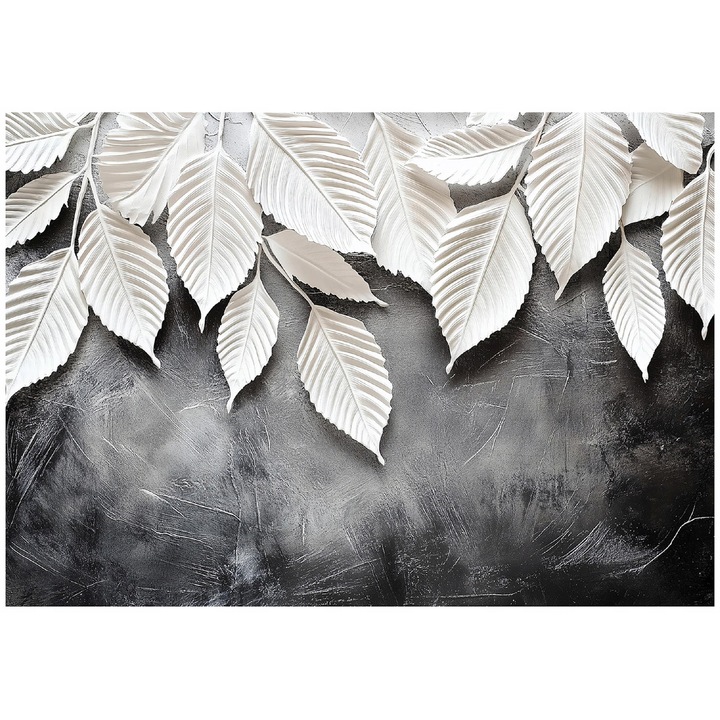 Nappaliba való tapéta levelekkel 250x175 cm, Dekoratív, Fal, Nappali, 15599VX5