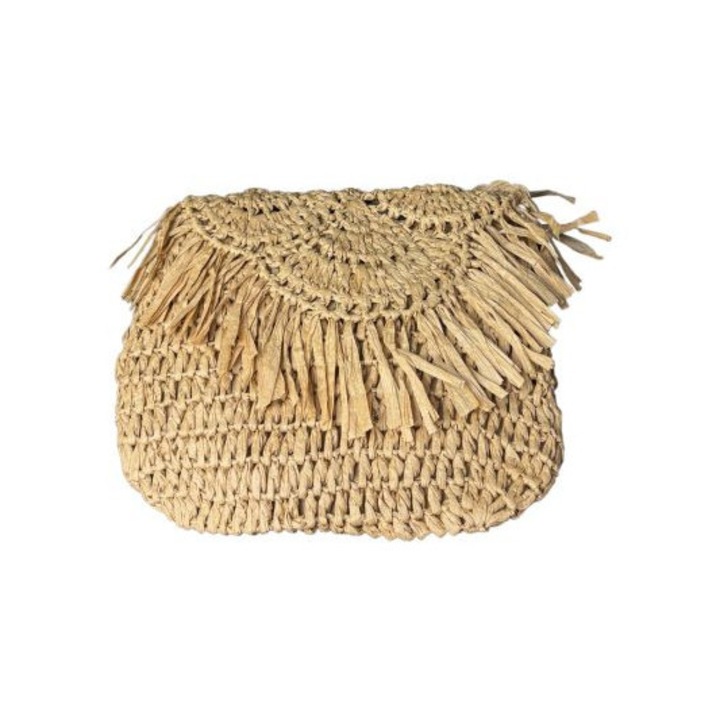 Дамска лятна чанта, 35 x 28 см, Бежова