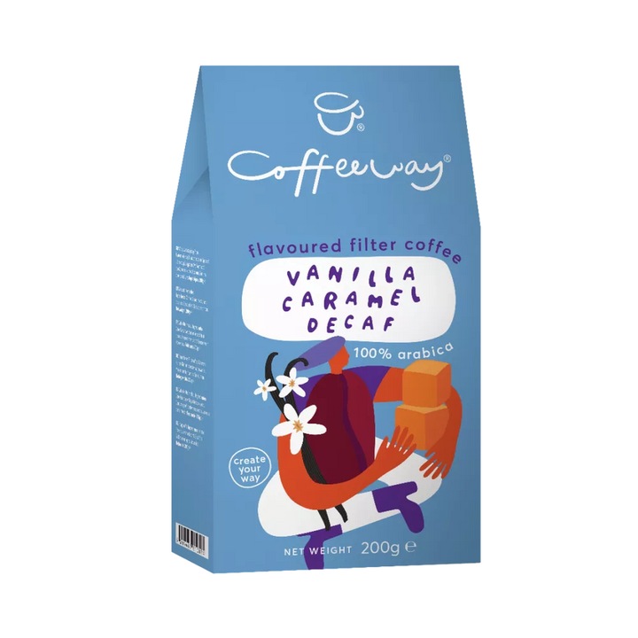 Coffeeway őrölt filter kávé Vanilla Caramel Decaf - koffeinmentes vanília mogyoró 200g