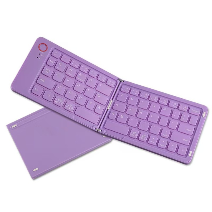 Tastatura Bluetooth pliabila, mini portabila, 281x95x7mm, violet