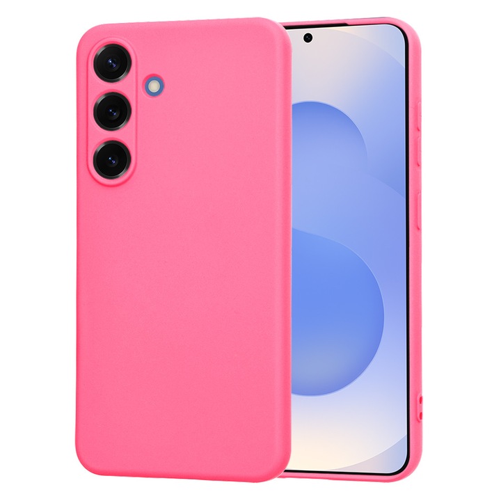 Husă telefon Techsuit SoftFlex pentru Samsung Galaxy S25, fucsia, material textil și silicon