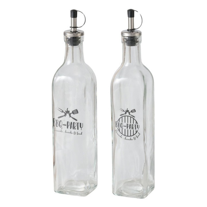 Sticle pentru dressing cu dozator BBQ, 500 ml, set 2 buc